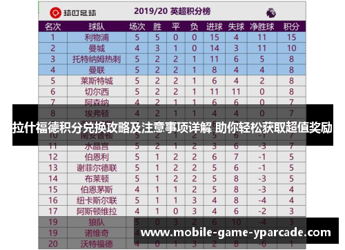 拉什福德积分兑换攻略及注意事项详解 助你轻松获取超值奖励